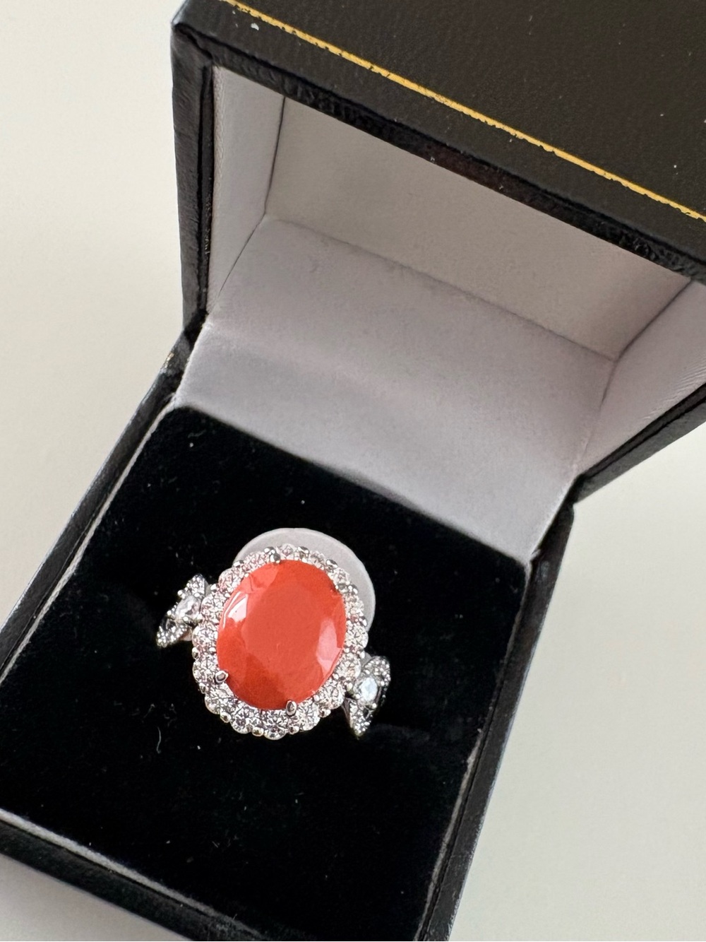 Bomb Party The 2424 Ring RG77681 Carnelian Magnesite Rhodium Plating